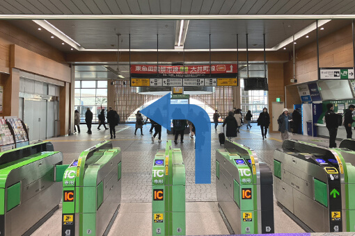 JR武蔵溝ノ口駅よりピラティス・ EMS専門スタジオ Evolv(エボルブ)溝の口店へは改札を出て左手の南口方向へ進みます